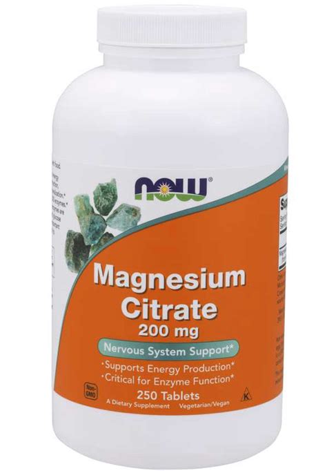 NOW Magnesium Citrate 200 mg – Supplement First