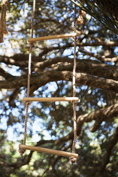 Close-up of rope ladder hanging from … – License image – 70370933 ...