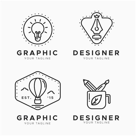 Free Vector | Flat graphic designer logo collection