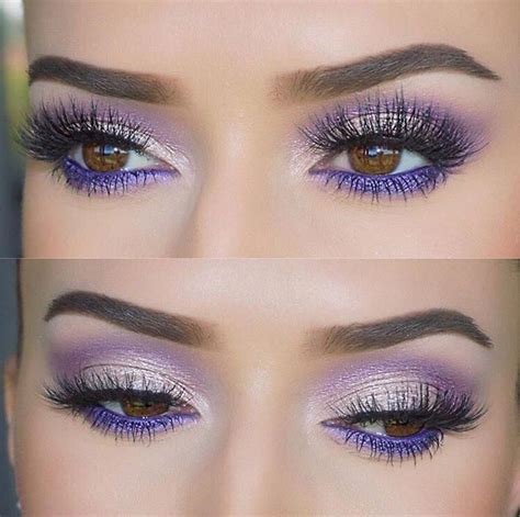 42 Beautiful Makeup Tutorials Inspirations Ideas For Brown Eyes #EyeMakeupBright | Purple eye ...