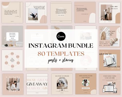 80 Instagram Templates Bundle | Canva Instagram Templates | Instagram ...