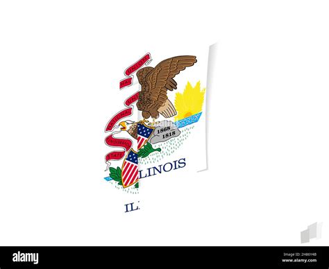 Illinois flag in an abstract ripped design. Modern design of the ...