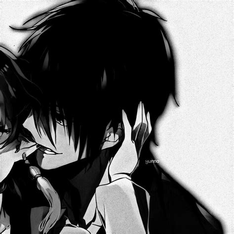 two anime characters with black hair and one is holding his face to the other's ear