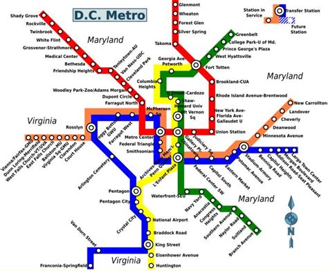 Map of Washington DC Metro
