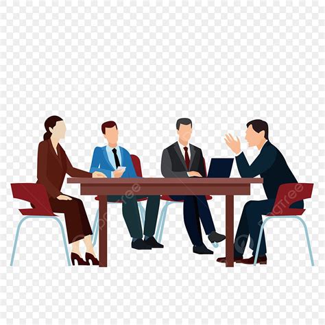 People Discussing Clipart Transparent Background, Flat Meeting Discussion People, Meeting ...