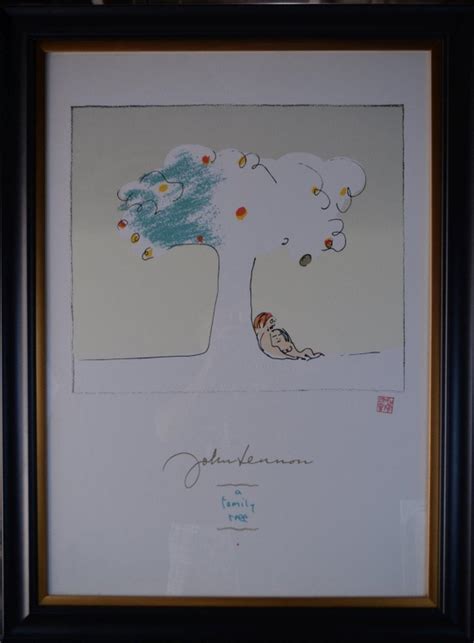 Lot - John Lennon Family Tree Lithograph