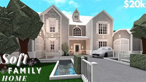 BLOXBURG| Soft Family House| $20k| (Slowed Down) in 2023 | Modern family house, Preppy house ...