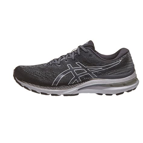 ASICS Gel Kayano 28 Men's Shoes Black/White 360° View | Running Warehouse