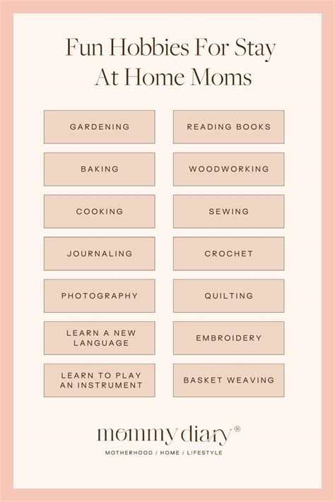 40 Fun Hobbies For Stay-At-Home Moms | Mommy Diary