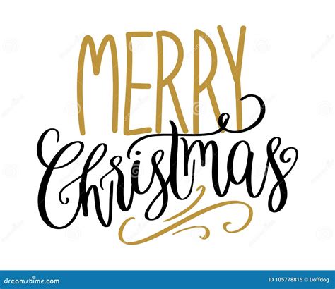 Merry Christmas Calligraphy Stock Vector - Illustration of black, isolated: 105778815