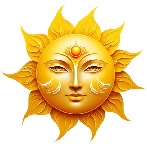 Yellow sun face.AI Generative 33126411 PNG