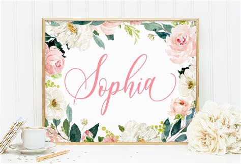 Baby Girl Name Custom Name Sophia Name Nursery Name Decor | Etsy