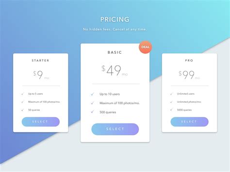 Pricing Table UI :: Behance