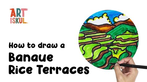 How to Draw Banaue Rice Terraces | Easy and Simple Landscape Drawing ...