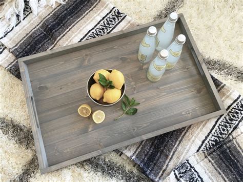 Rustic Wooden Ottoman Tray Ottoman Tray Wooden Tray Rustic