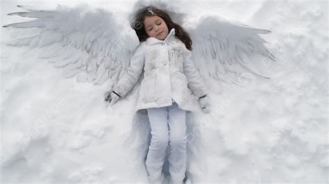 White Girl Laying In The Snow With Wings Background, Pictures Of Snow Angels Background Image ...