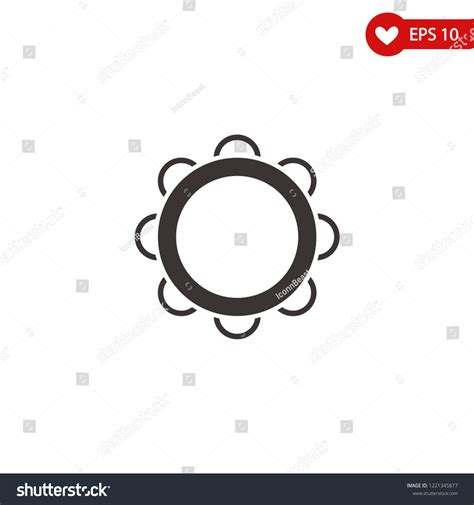 Tambourine Icon Timbrel Tabret Vector Icon: เวกเตอร์สต็อก (ปลอดค่า ...