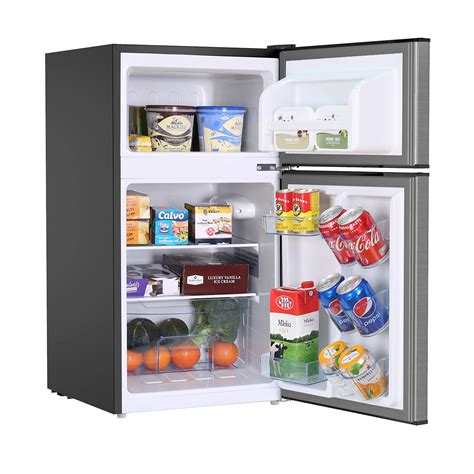 Mini Fridge with Freezer, 3.2 Cu.Ft Mini Refrigerator with 2 Doors ...