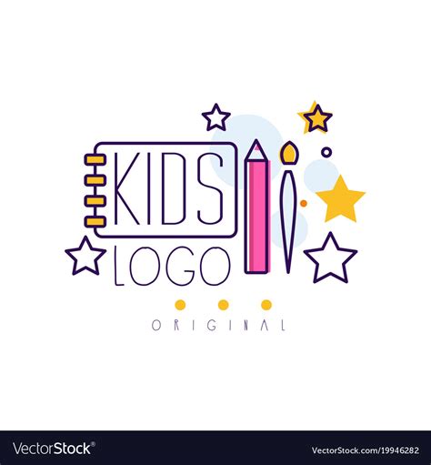 Kids logo original creative concept template Vector Image