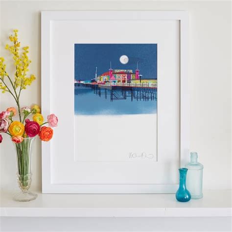 Brighton Palace Pier at Night Print Night Seascape Picture - Etsy