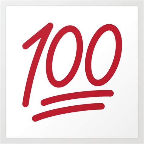 100 Points Emoji Art Print by Emoji Galore | Society6