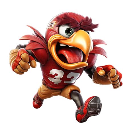 Angry Football Turkey Bird Cartoon Character Running In Thanksgiving ...