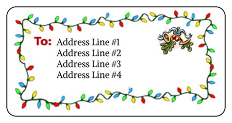 Christmas Lights Mistletoe Address Label Template | OnlineLabels®