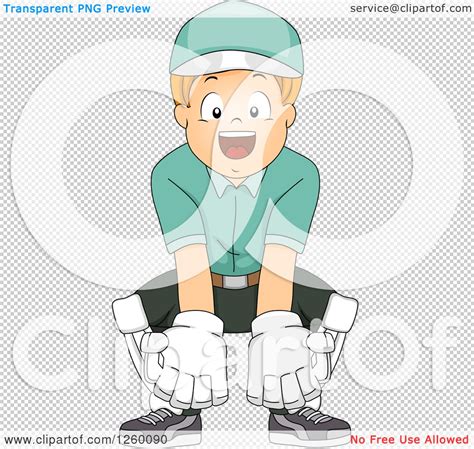 Clipart of a Cricket Wicket Keeper Boy - Royalty Free Vector Illustration by BNP Design Studio ...