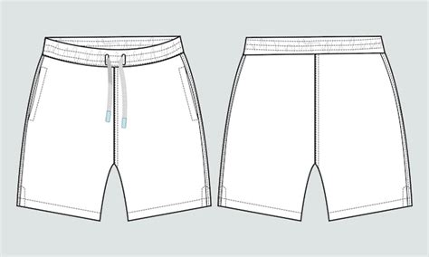 Premium Vector | Shorts pant technical fashion flat sketch vector ...