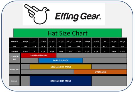 Hat Size Chart – Effing Gear