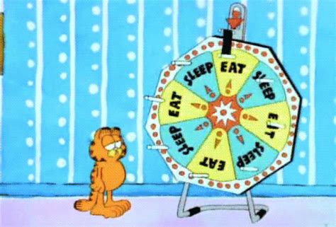 IRTI - funny GIF #3022 - tags: garfield sleep eat wheel spin