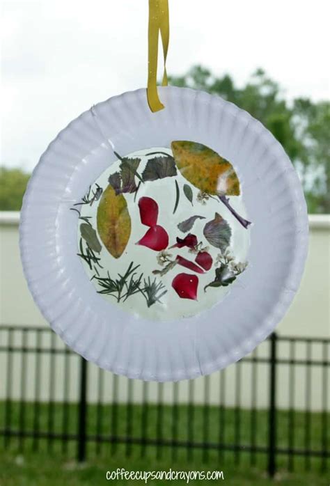 Nature Suncatcher Craft for Kids - Coffee Cups and Crayons