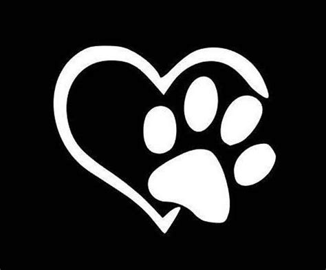 Love Heart & Paw Dog Car Decal / Sticker - Etsy