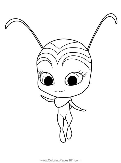 Pollen Kwami Miraculous Ladybug Coloring Page | Ladybug coloring page, Miraculous ladybug, Ladybug