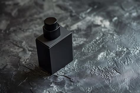 Premium Photo | Dark Grey Background Black Perfume Bottle