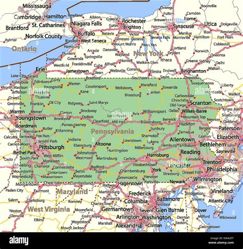 New York Pennsylvania Border Map