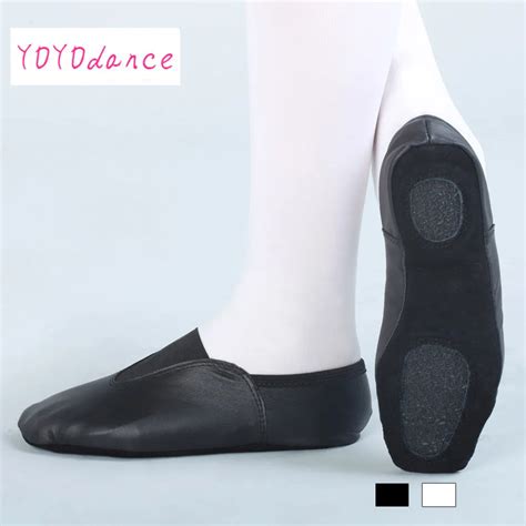 Genuine Leather jazz shoes black white jazz dance shoes women soft ...