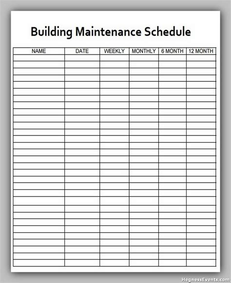 20+ Powerful Maintenance Schedule Template - hennessy events