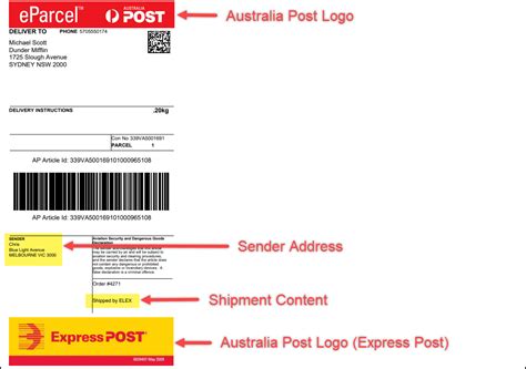 Shipping Labels & Tags Material Handling 50/100/200/500 AUSTRALIA POST TRACKING LABEL STICKERS ...