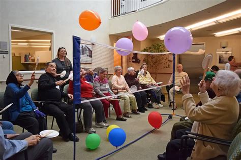 Seated Balloon Volleyball for Seniors - Fun Exercise