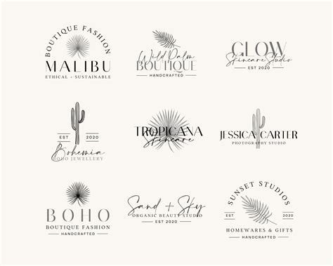 9 X BOHO Editable Logo Designs Bohemian Custom Logo Design - Etsy Australia