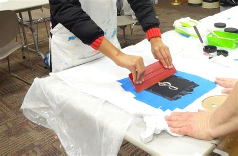 You Can Print T-shirts Using Sticky Backed Stencils Cut with the Silhouette | Elaine Luther