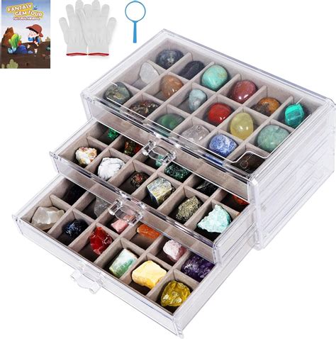 Amazon.com: Acrylic Rock Collection Display Case Rock Collection Box for Kids Display Cases for ...