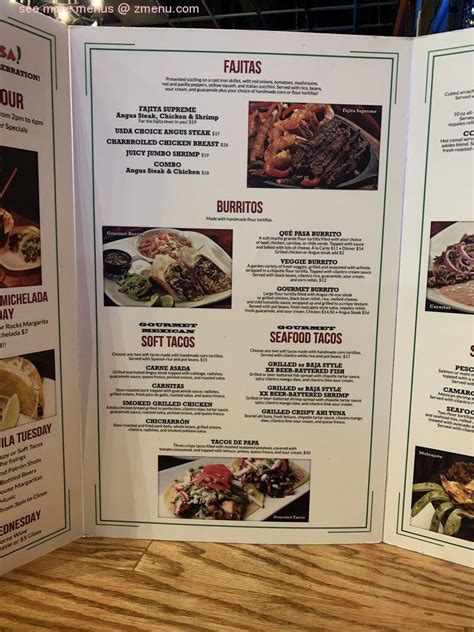 Menu at Que Pasa restaurant, Visalia