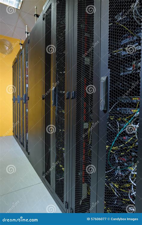 Datacenter server racks stock image. Image of network - 57606077