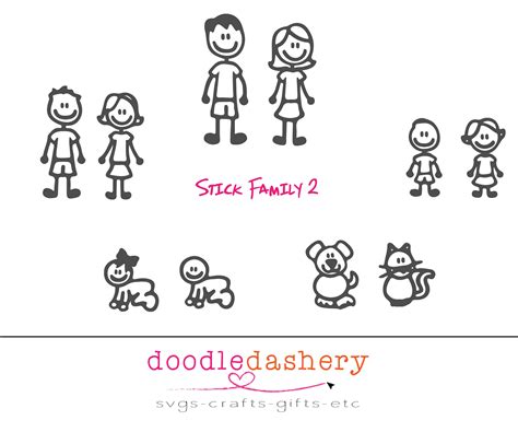 NEW Stick Figure Family SVG for Use With Cricut, Silhouette, and ...