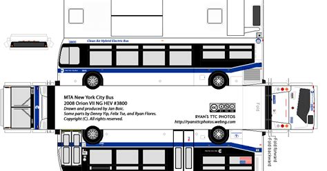 SP. Papel Modelismo: PaperBus 2008 Orion VII NG HEV - MTA New York City Bus