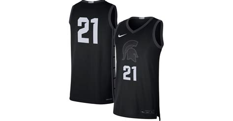 Nike Michigan State Spartans #21 Black Limited Alternate Basketball ...