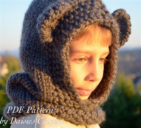 Knitting hooded cowl PATTERN. Knit scarf. Knitting hood. Zindy | Etsy