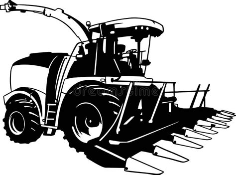 Combine Harvester Clipart Black And White Hen